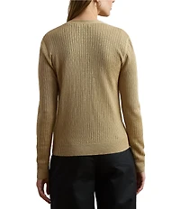 Lauren Ralph Lauren Coordinating Ribbed Knit V-Neck Long Sleeve Cardigan
