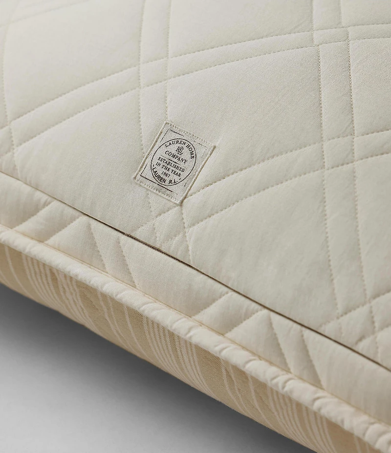 Lauren Ralph Lauren Corbyn Double-Diamond Stitched Cotton Sham