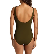 Lauren Ralph Lauren Core Solid Ruffle Underwire One Piece Swimsuit