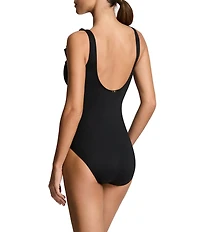 Lauren Ralph Lauren Core Solid Ruffle Underwire One Piece Swimsuit