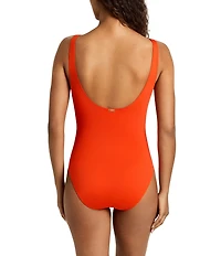Lauren Ralph Lauren Core Solid Ruffle Underwire One Piece Swimsuit