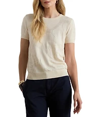 Lauren Ralph Lauren Cotton Blend Belting Motif Sweater