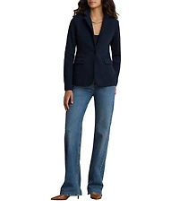 Lauren Ralph Lauren Cotton Blend Notch Lapel Long Sleeve Blazer