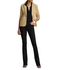 Lauren Ralph Lauren Cotton Blend Notch Lapel Long Sleeve Blazer