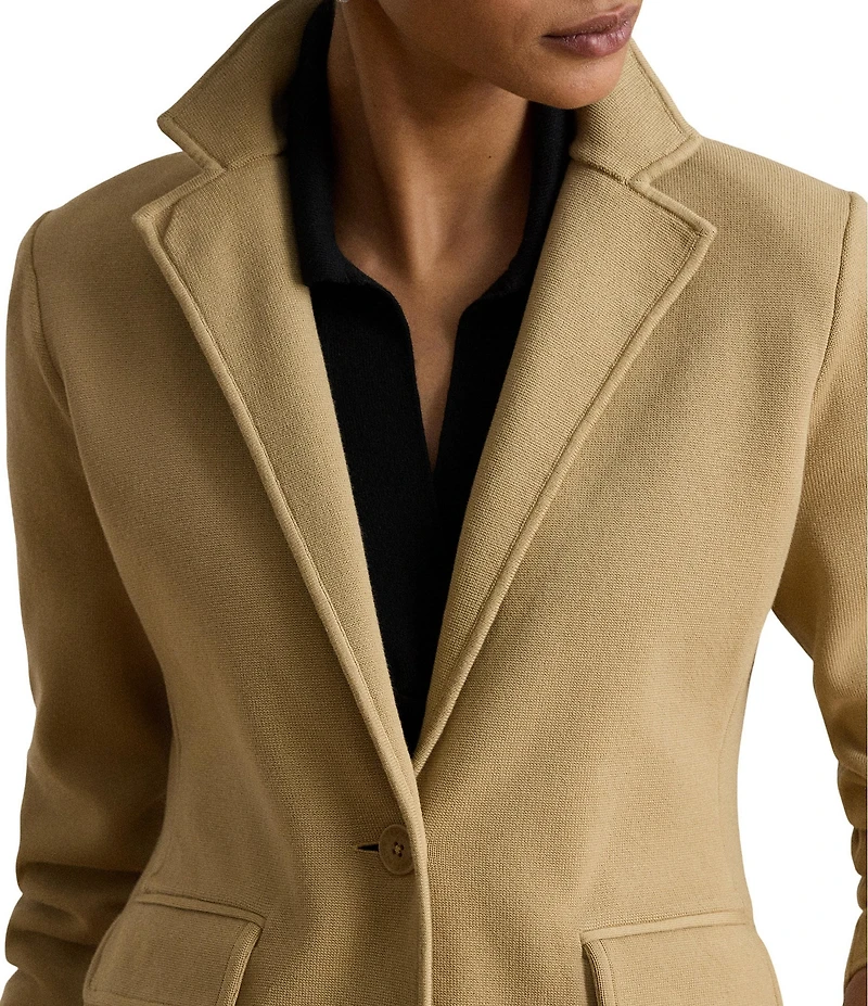 Lauren Ralph Lauren Cotton Blend Notch Lapel Long Sleeve Blazer