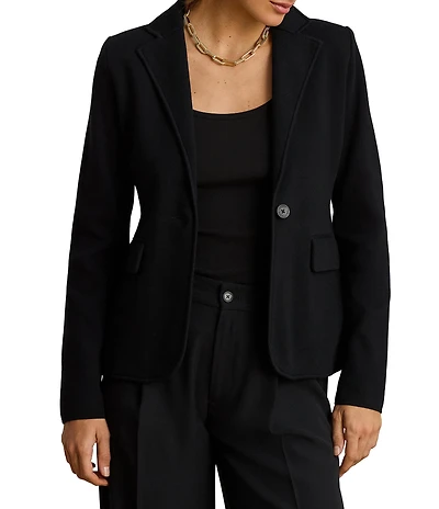 Lauren Ralph Lauren Cotton Blend Notch Lapel Long Sleeve Blazer