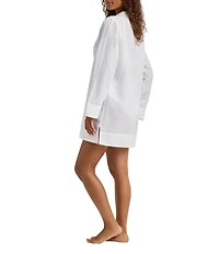 Lauren Ralph Lauren Cotton Linen Wide Cuff Tunic Swim Cover-Up