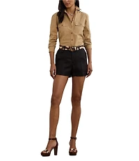 Lauren Ralph Lauren Cotton Point Collar Long Sleeves Button Front Shirt