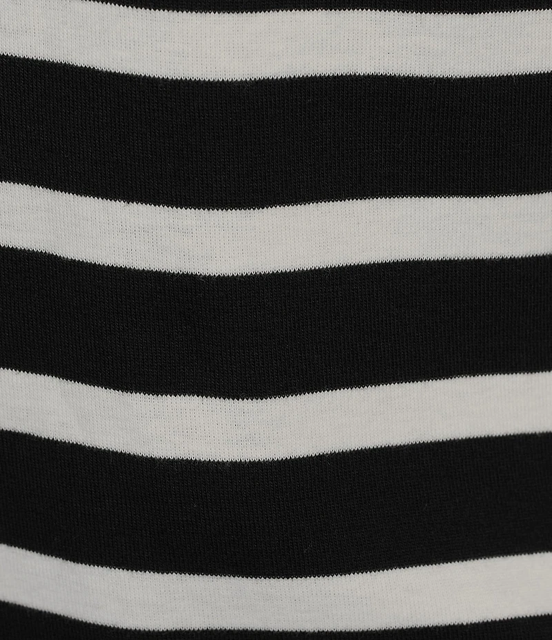 Lauren Ralph Lauren Cotton Stripe Crew Neck Long Sleeve Slim Fit Top
