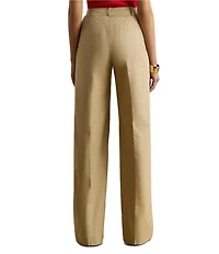 Lauren Ralph Lauren Cotton Twill High Rise Wide Leg Full Length Pants