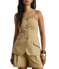 Lauren Ralph Lauren Cotton Twill Strapless Top
