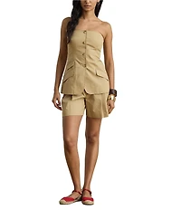 Lauren Ralph Lauren Cotton Twill Strapless Top