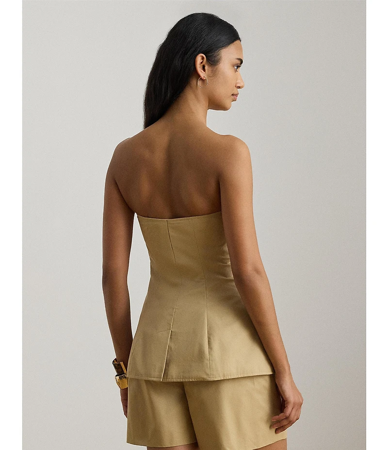 Lauren Ralph Lauren Cotton Twill Strapless Top