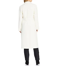 Lauren Ralph Lauren Crepe Point Collar Belted Double Breasted Trench Coat