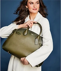 Lauren Ralph Lauren Crepe Point Collar Belted Double Breasted Trench Coat