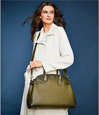 Lauren Ralph Lauren Crepe Point Collar Belted Double Breasted Trench Coat