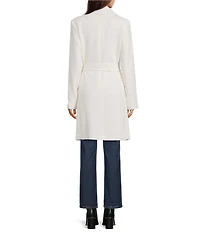 Lauren Ralph Lauren Crepe Shawl Collar Long Sleeve Belted Wrap Coat