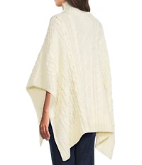 Lauren Ralph Lauren Crest Button Cable Knit Poncho