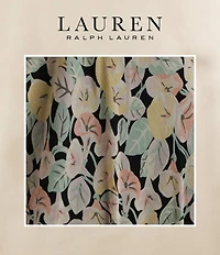 Lauren Ralph Lauren Crinkle Georgette Floral Print V-Neck Cap Sleeve Midi A-Line Dress