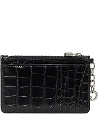 Lauren Ralph Lauren Crocodile Embossed Leather Zip Card Case
