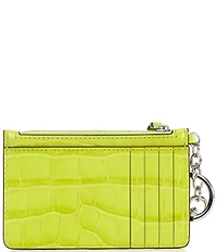 Lauren Ralph Lauren Crocodile Embossed Leather Zip Card Case
