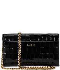 Lauren Ralph Lauren Adair II Medium Crocodile Embossed Chain Crossbody Bag