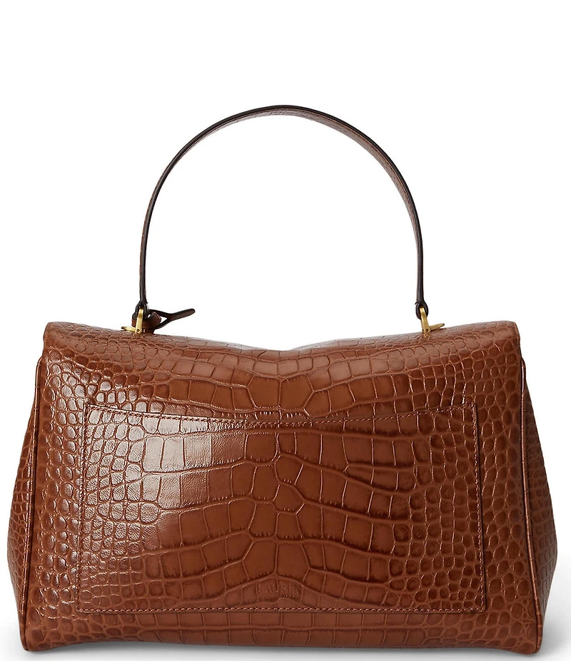 Lauren Ralph Lauren Croc-Embossed Medium Farrah Soft Satchel Bag
