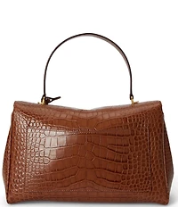 Lauren Ralph Lauren Croc-Embossed Medium Farrah Soft Satchel Bag