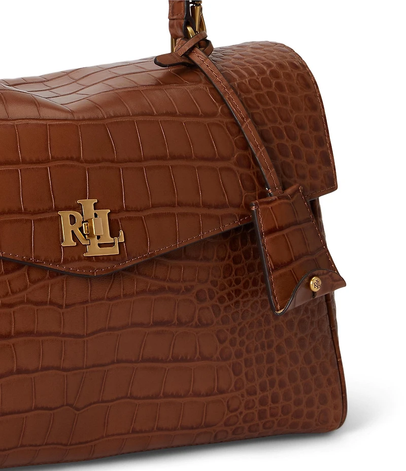 Lauren Ralph Lauren Croc-Embossed Medium Farrah Soft Satchel Bag
