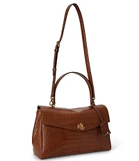 Lauren Ralph Lauren Croc-Embossed Medium Farrah Soft Satchel Bag
