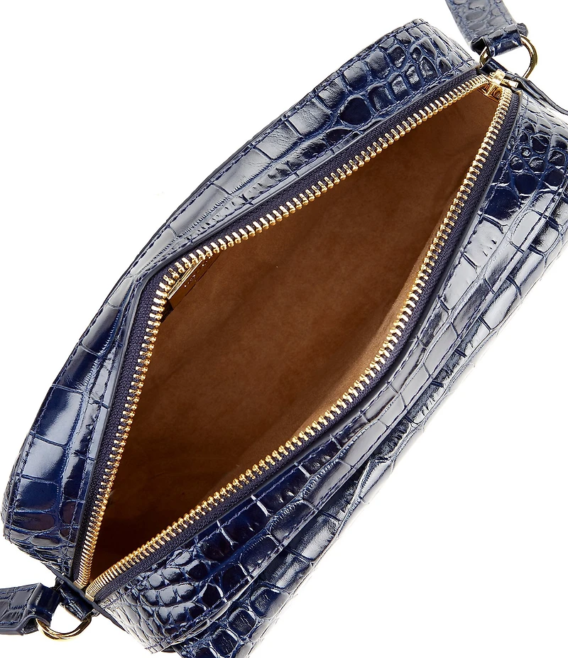 Lauren Ralph Lauren Marcy Crocodile Embossed Camera Crossbody Bag