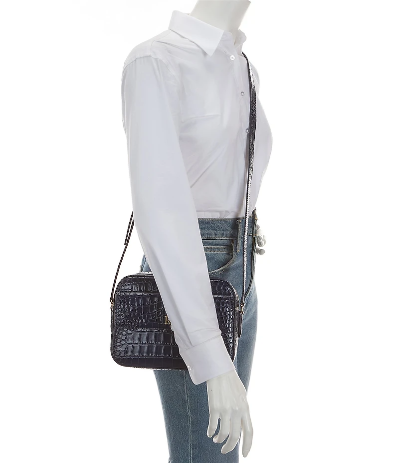 Lauren Ralph Lauren Marcy Crocodile Embossed Camera Crossbody Bag