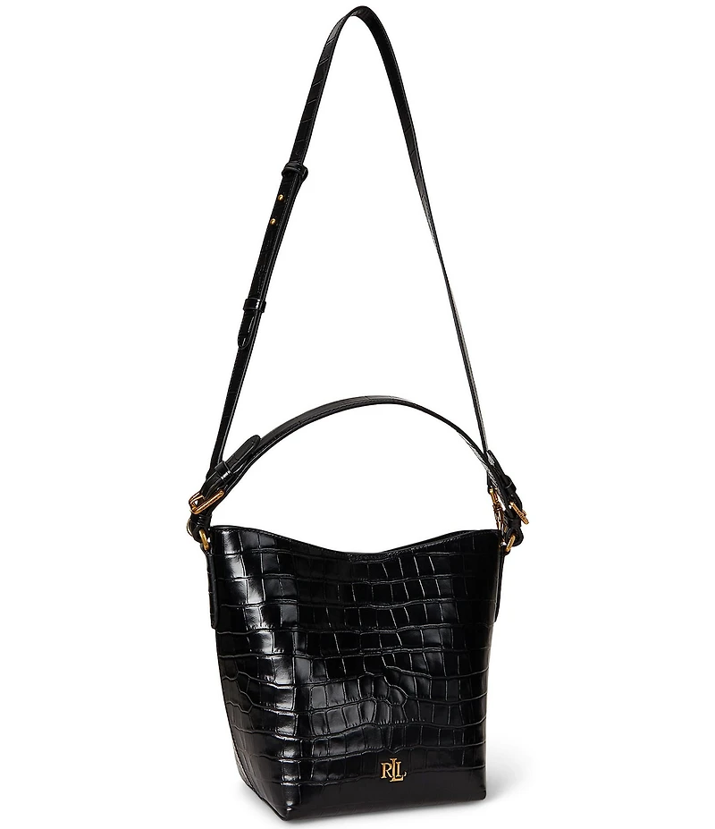 Lauren Ralph Lauren Croc-Embossed Medium Witley Bucket Bag