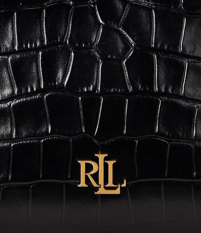 Lauren Ralph Lauren Croc-Embossed Medium Witley Bucket Bag