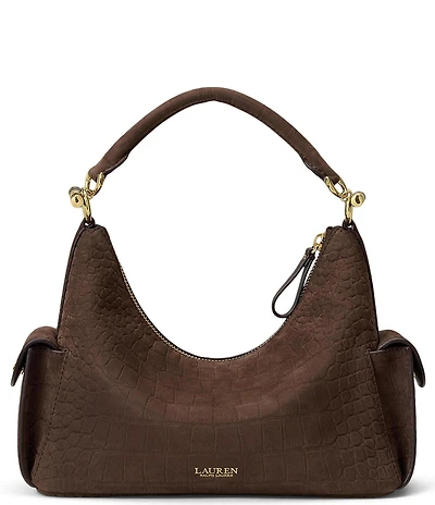 Lauren Ralph Lauren Croc-Embossed Small Blaike Shoulder Bag