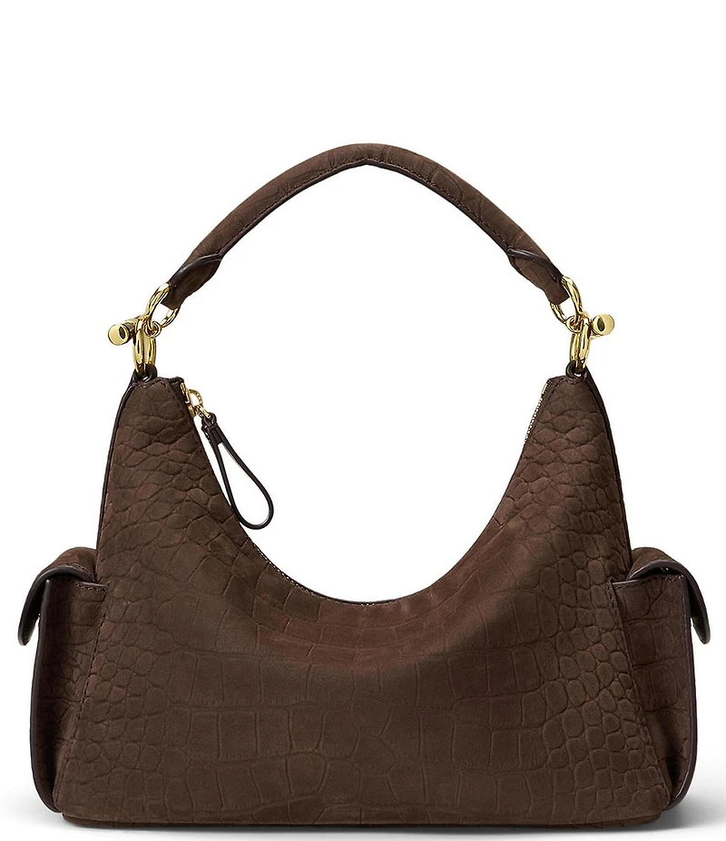 Lauren Ralph Lauren Croc-Embossed Small Blaike Shoulder Bag