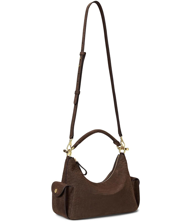 Lauren Ralph Lauren Croc-Embossed Small Blaike Shoulder Bag