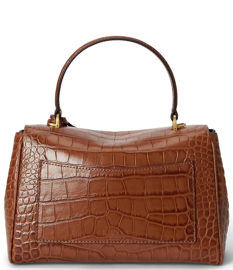 Lauren Ralph Lauren Croc-Embossed Farrah Soft Satchel Bag