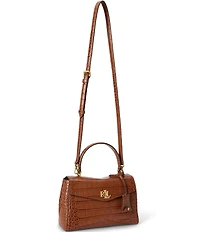 Lauren Ralph Lauren Croc-Embossed Farrah Soft Satchel Bag