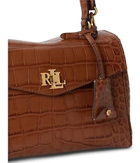 Lauren Ralph Lauren Croc-Embossed Farrah Soft Satchel Bag