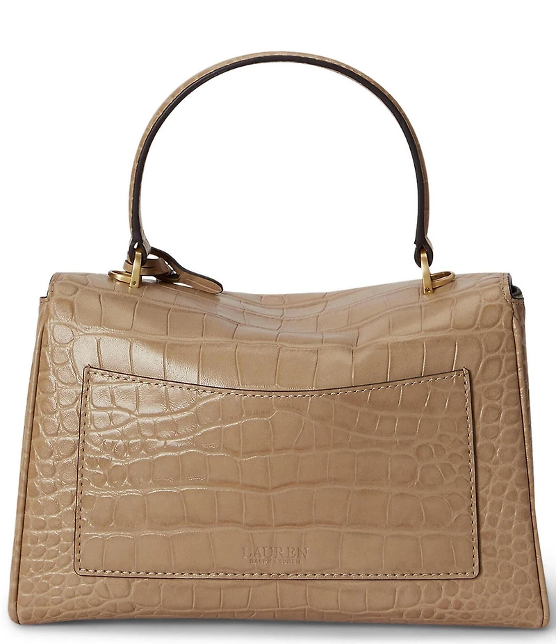 Lauren Ralph Lauren Croc-Embossed Farrah Soft Satchel Bag