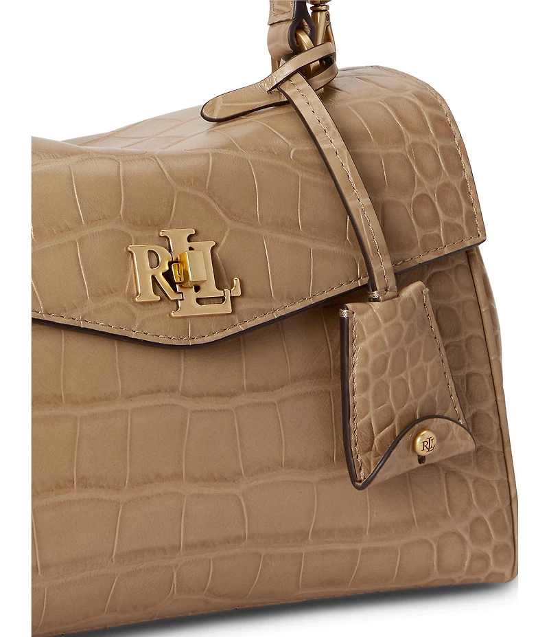 Lauren Ralph Lauren Croc-Embossed Farrah Soft Satchel Bag