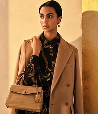 Lauren Ralph Lauren Croc-Embossed Small Farrah Soft Satchel Bag