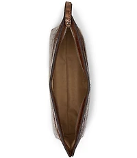 Lauren Ralph Lauren Crocodile Embossed Leather Large Wristlet Pouch