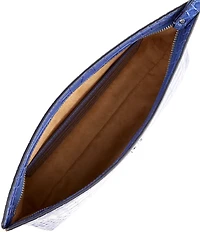 Lauren Ralph Lauren Crocodile Embossed Leather Large Wristlet Pouch