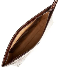 Lauren Ralph Lauren Crocodile Embossed Leather Large Wristlet Pouch