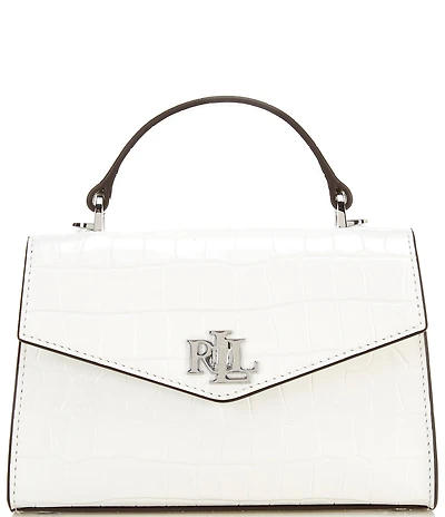 Lauren Ralph Lauren Farrah Crocodile Embossed Small Satchel Bag