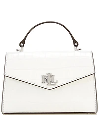 Lauren Ralph Lauren Farrah Crocodile Embossed Small Satchel Bag