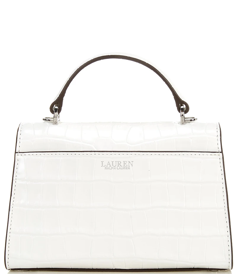 Lauren Ralph Lauren Farrah Crocodile Embossed Small Satchel Bag