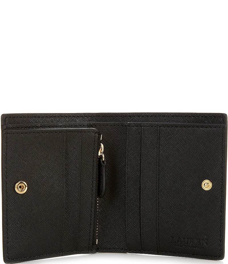 Lauren Ralph Lauren Crosshatch Leather Compact Bifold Wallet